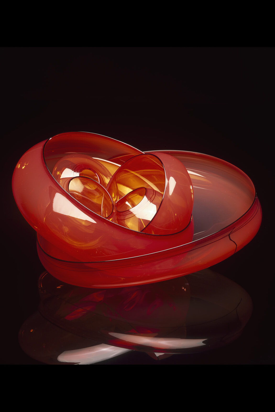 Dale Chihuly | Etruscan Red Basket Set with Jasper Lip Wraps, 2002