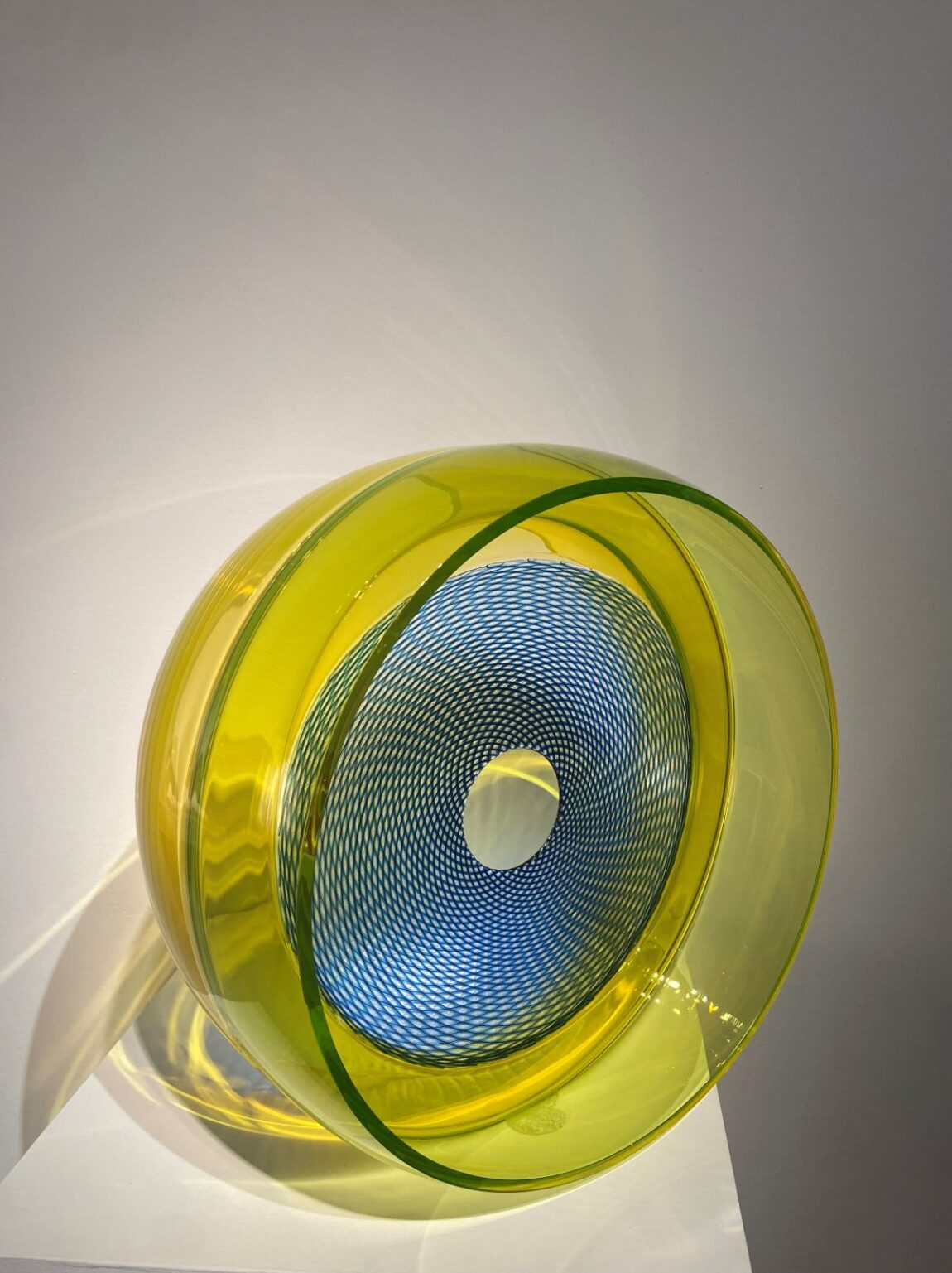 John Kiley | Yellow and Citron with Blue Reticello (In collaboration with Dante Marioni)